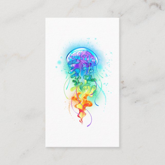 Rainbow jellyfish calling card (Front)