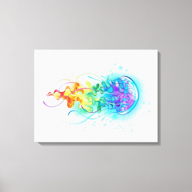 Rainbow jellyfish canvas print (Front)