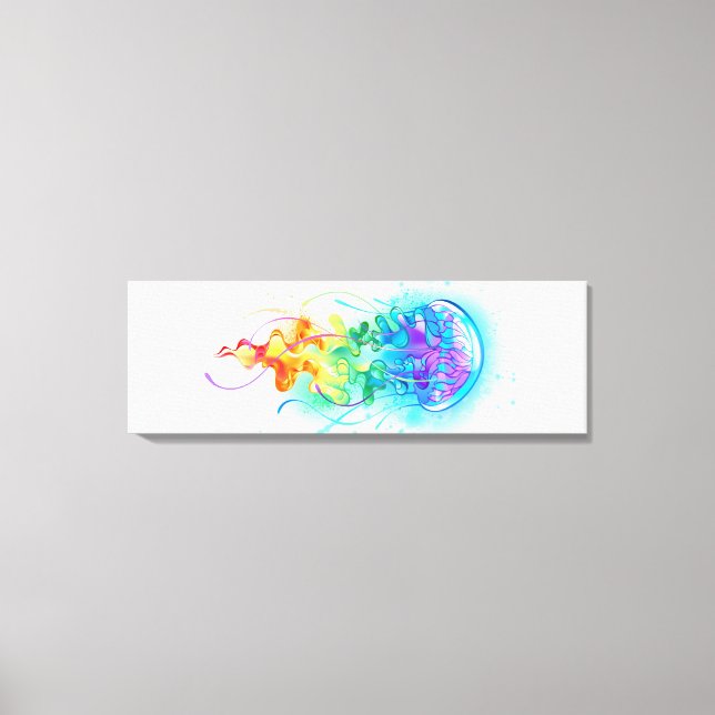 Rainbow jellyfish canvas print (Front)