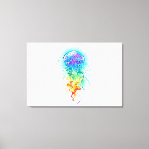Rainbow jellyfish canvas print