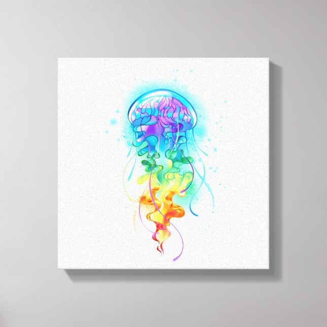 Rainbow jellyfish canvas print (Front)