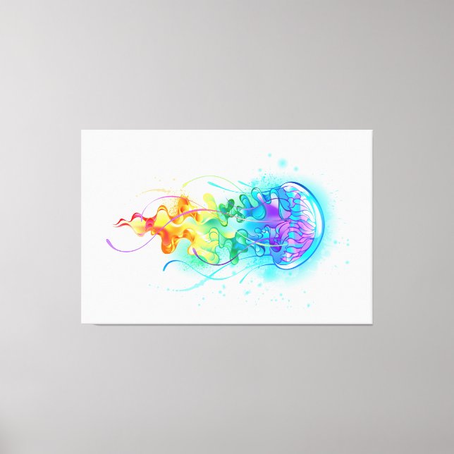 Rainbow jellyfish canvas print (Front)