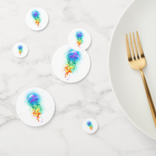 Rainbow jellyfish confetti