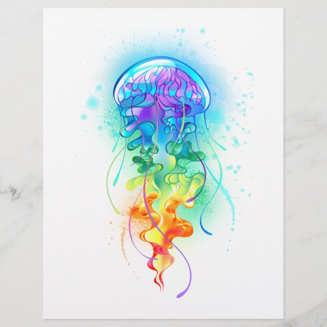 Rainbow jellyfish custom letterhead (Front)