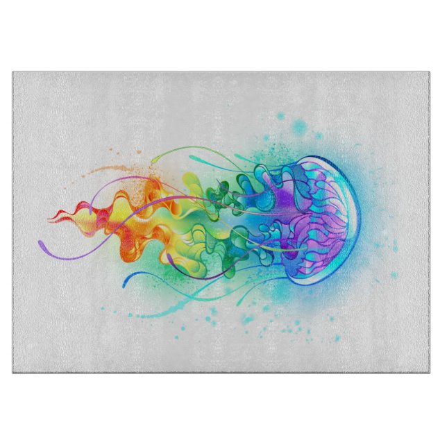 Rainbow jellyfish cutting board (Front)