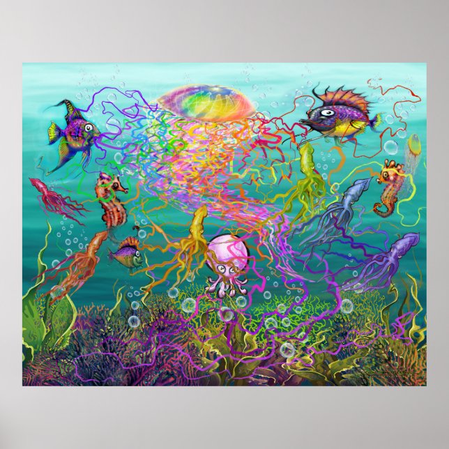 Rainbow Jellyfish Fantasy Poster (Front)