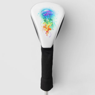 Rainbow jellyfish golf head cover