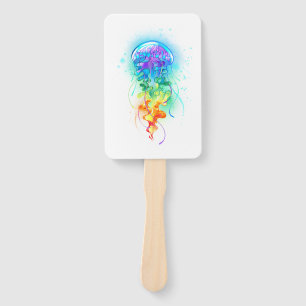 Rainbow jellyfish hand fan
