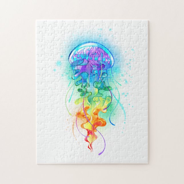 Rainbow jellyfish jigsaw puzzle (Vertical)