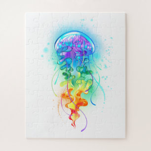 Rainbow jellyfish jigsaw puzzle