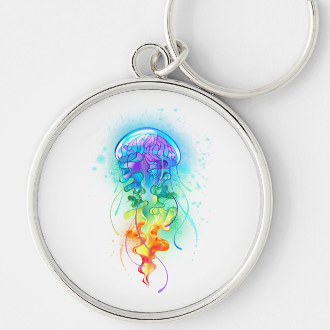 Rainbow jellyfish key ring (Front)