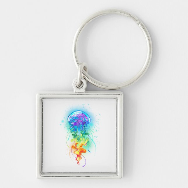Rainbow jellyfish key ring (Front)