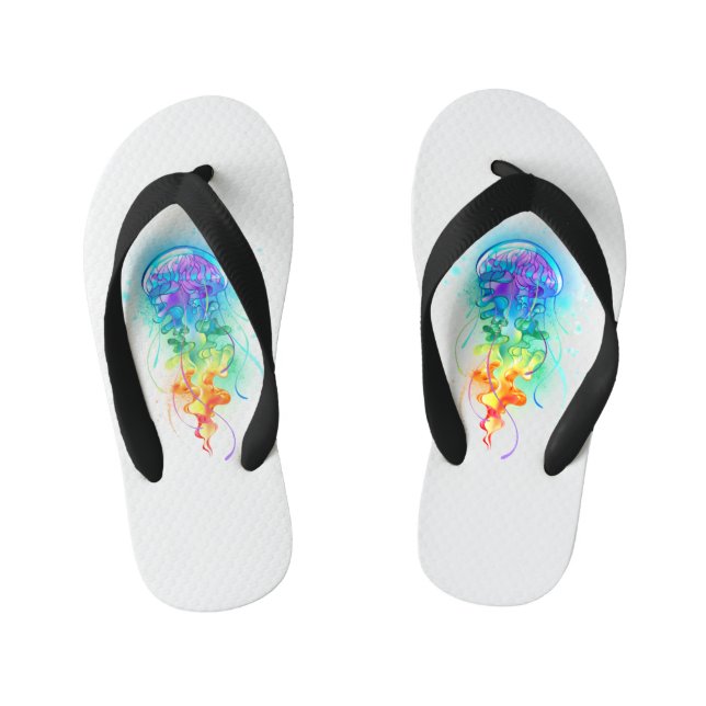 Rainbow jellyfish kid's jandals (Footbed)