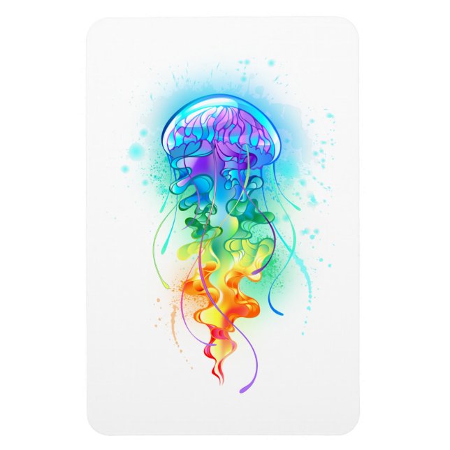 Rainbow jellyfish magnet (Vertical)