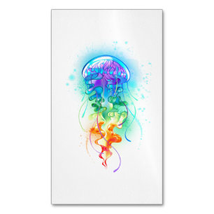 Rainbow jellyfish magnetic business card