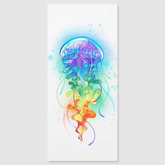 Rainbow jellyfish magnetic invitation (Front)