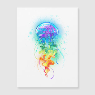 Rainbow jellyfish magnetic invitation