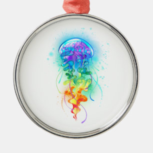 Rainbow jellyfish metal tree decoration