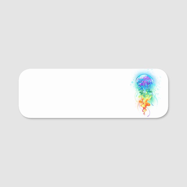 Rainbow jellyfish name tag (Front)
