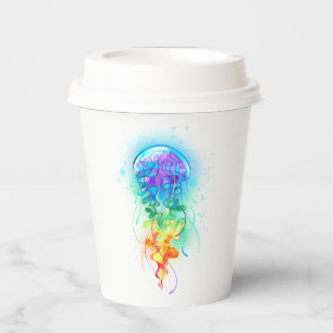 Rainbow jellyfish paper cups