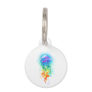 Rainbow jellyfish pet tag