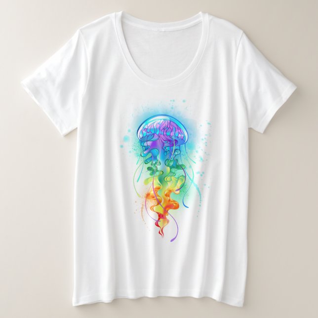 Rainbow jellyfish plus size T-Shirt (Design Front)