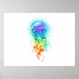 Rainbow jellyfish poster