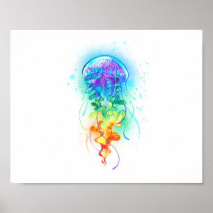 Rainbow jellyfish poster