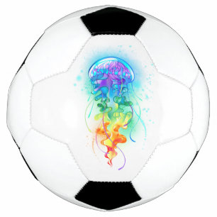 Rainbow jellyfish soccer ball