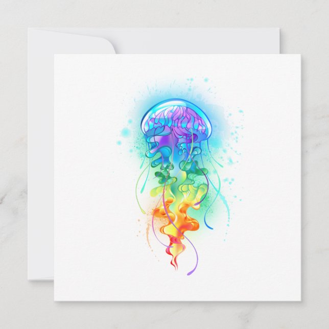 Rainbow jellyfish thank you card (Front)