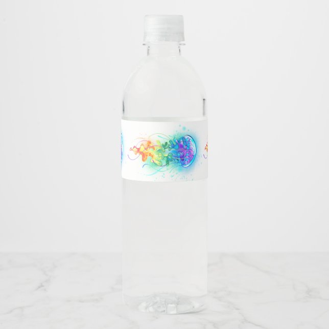Rainbow jellyfish water bottle label (Front)