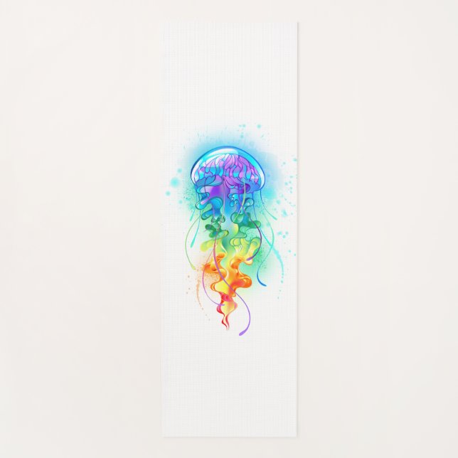Rainbow jellyfish yoga mat (Front)