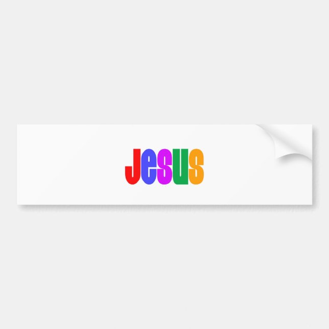 Rainbow Jesus Bumper Sticker (Front)
