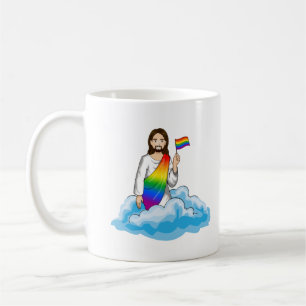Rainbow Jesus Flag Coffee Mug