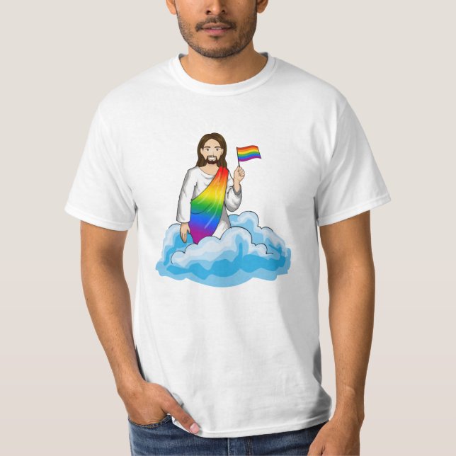 Rainbow Jesus Flag T-Shirt (Front)