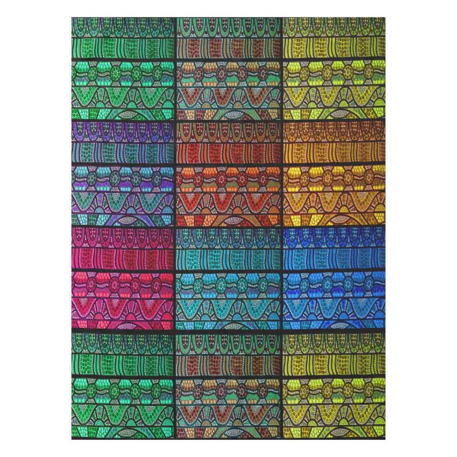 Rainbow Journey Aboriginal Art Tablecloth (Front)