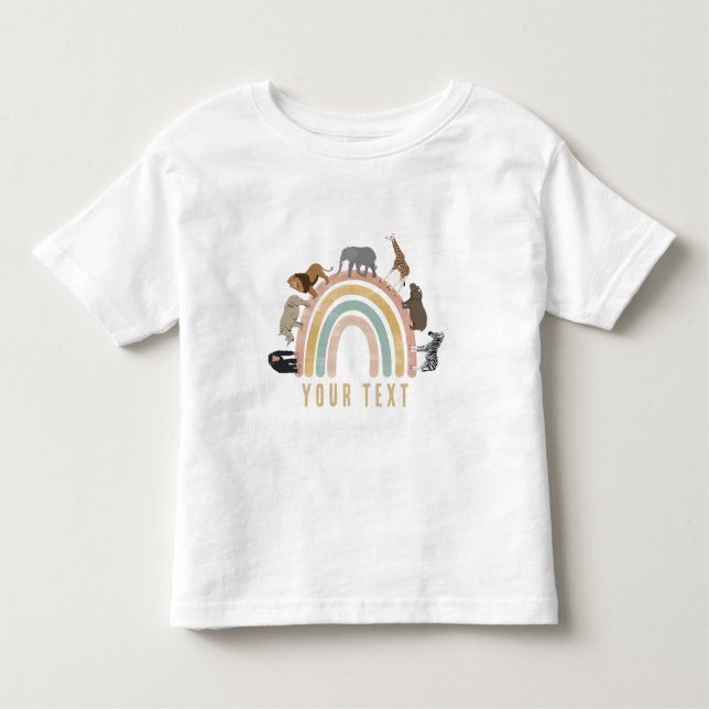 Rainbow Jungle Animals  Toddler T-Shirt (Front)