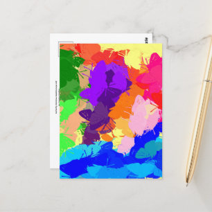 Rainbow Kaleidoscope Butterflies Postcard