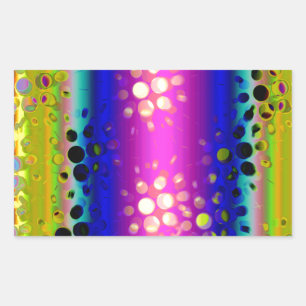Rainbow Kaleidoscope Dotted Bursts Pattern Rectangular Sticker