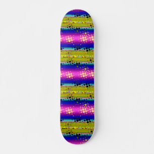 Rainbow Kaleidoscope Dotted Bursts Pattern Skateboard