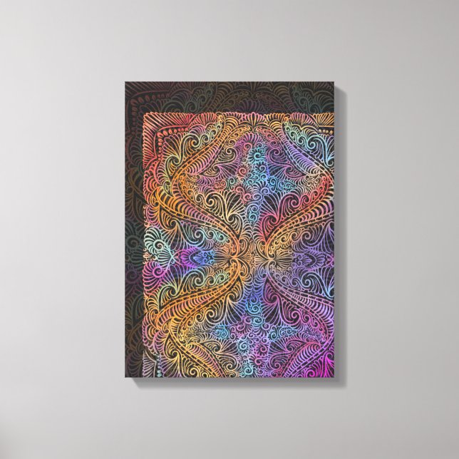 Rainbow Kaleidoscope Mandala Canvas Print (Front)