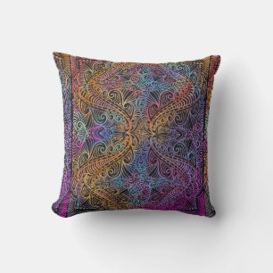 Rainbow Kaleidoscope Mandala Cushion