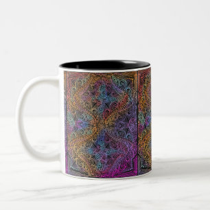 Rainbow Kaleidoscope Mandala Two-Tone Coffee Mug