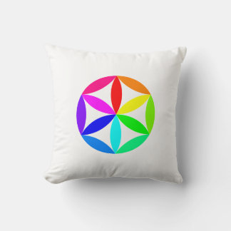 Rainbow Kaleidoscope Throw Pillow