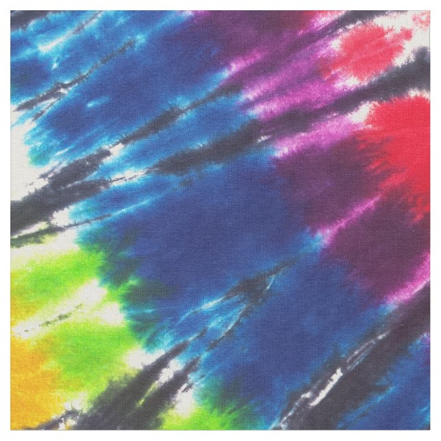 Rainbow Kaleidoscope Tie-Dye Fabric (Close Up)