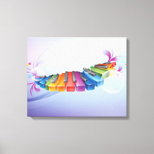 Rainbow Keyboard  Music Surreal Fantasy Canvas Print