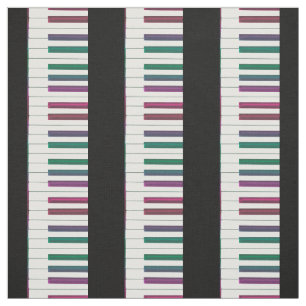 Rainbow Keys Piano Keyboard Fabric