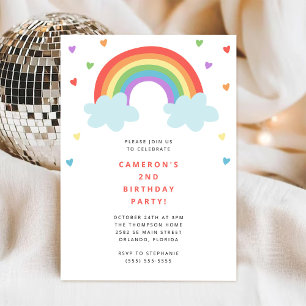 Rainbow Kids Birthday Invitation