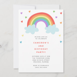 Rainbow Kids Birthday Invitation
