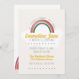 Rainbow Kids Birthday Party Invitation